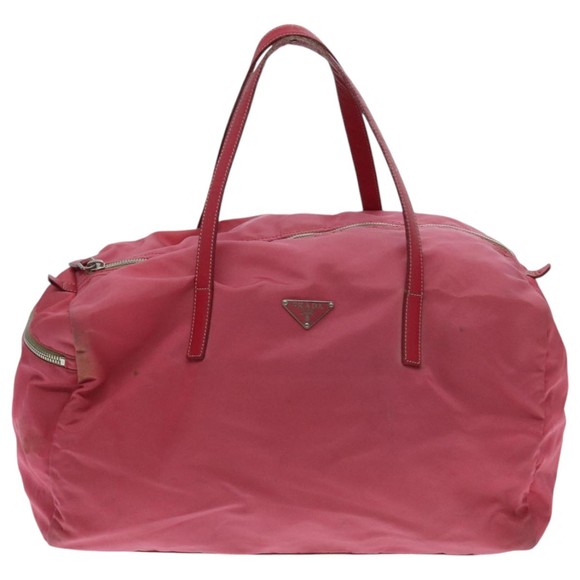 PRADA Boston Bag Nylon Pink Silver Auth 96025 - Picture 13 of 16